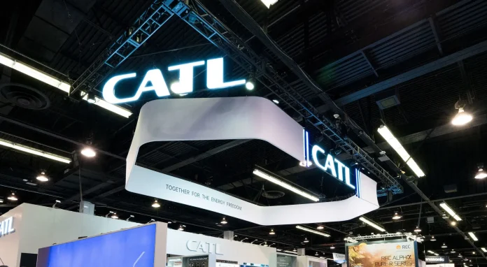 CATL logo at Solar Power International -- source catl